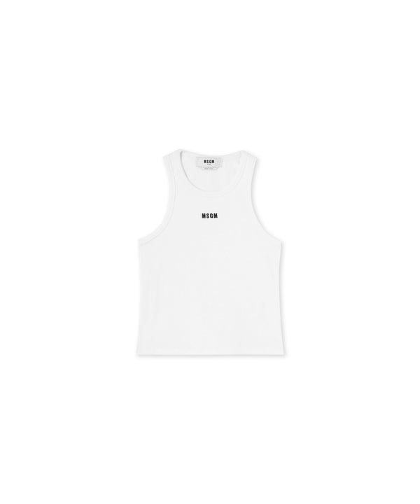 Ribbed jersey tank top with embroidered logo