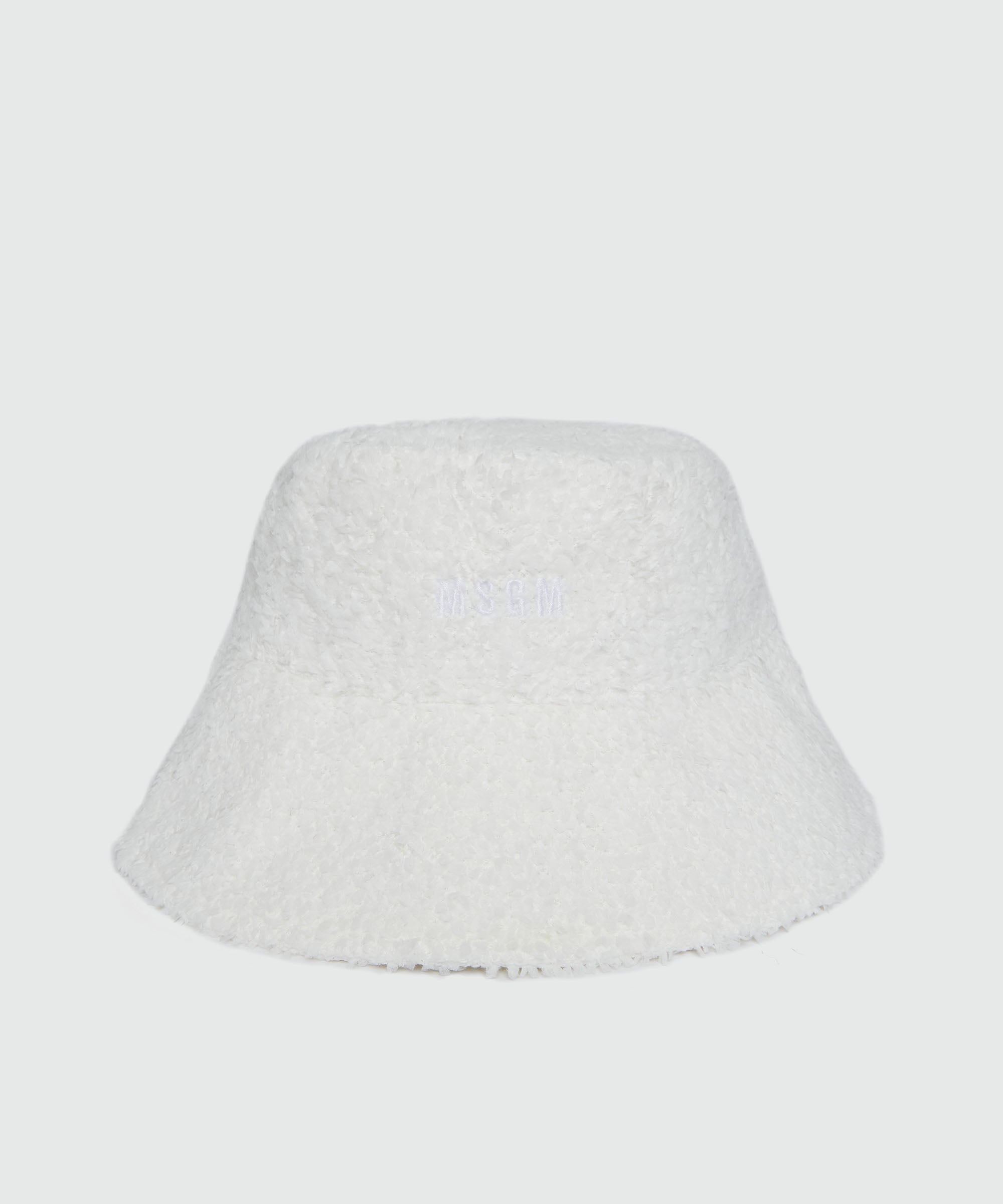 【MUDIDI】23FW★ Boucle bucket hat White bucket hat in bouclé fabric - MSGM Official