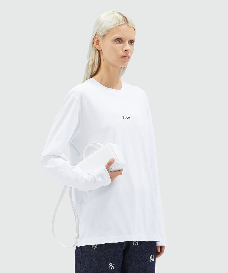White jersey T-shirt with micro logo WHITE Women 