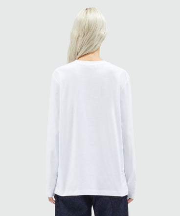 White jersey T-shirt with micro logo