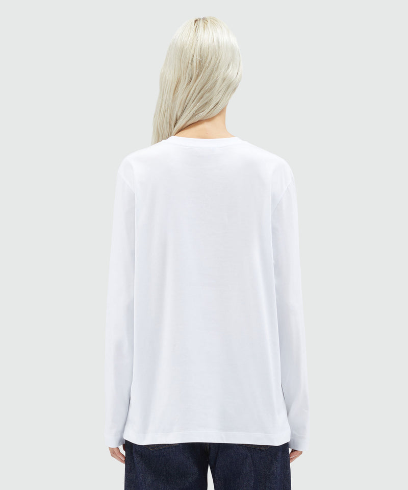 White jersey T-shirt with micro logo WHITE Women 