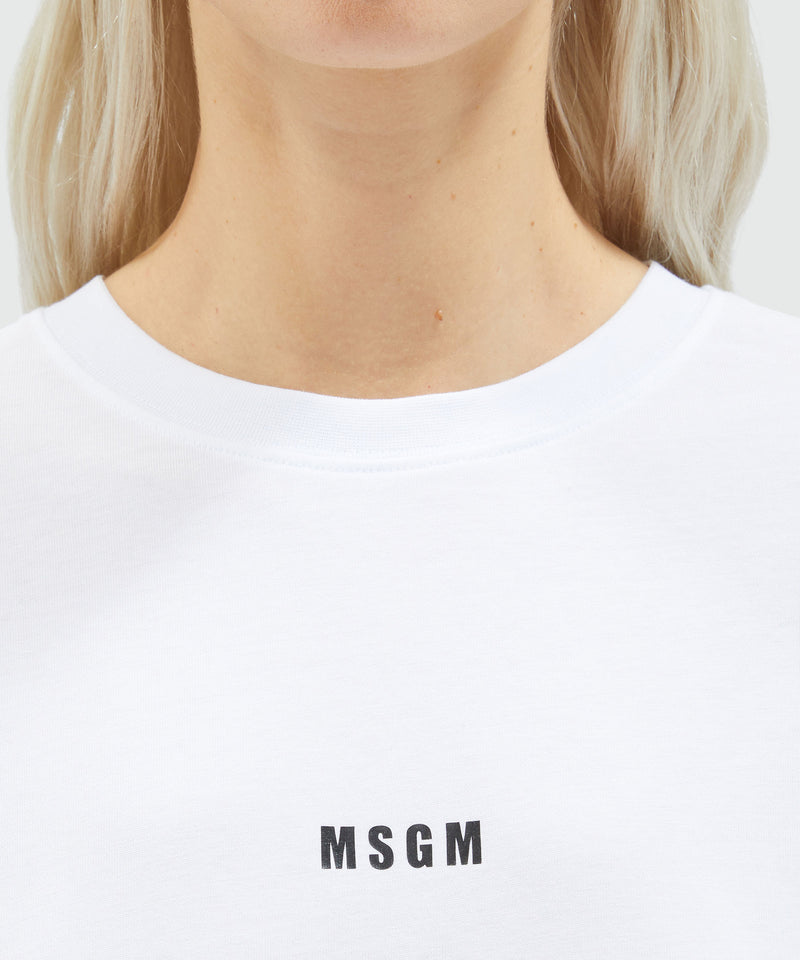 White jersey T-shirt with micro logo WHITE Women 