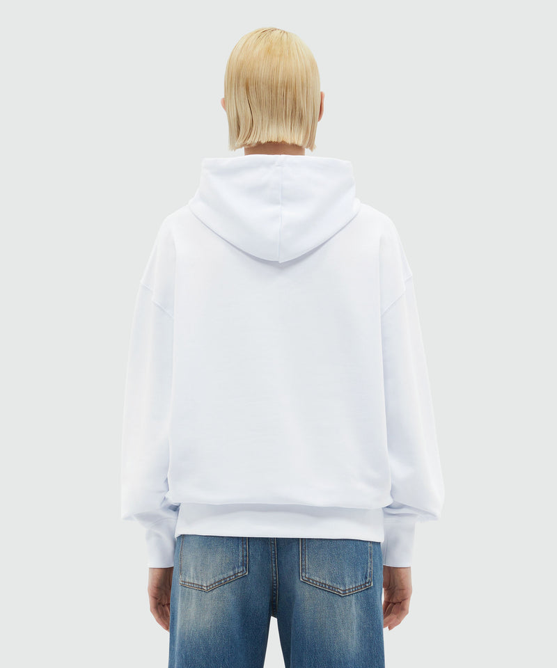 White Hoodie with brushstroke logo 1 Women 