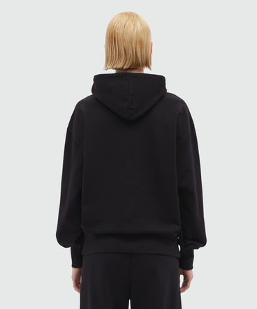 Black Hoodie with brushstroke logo