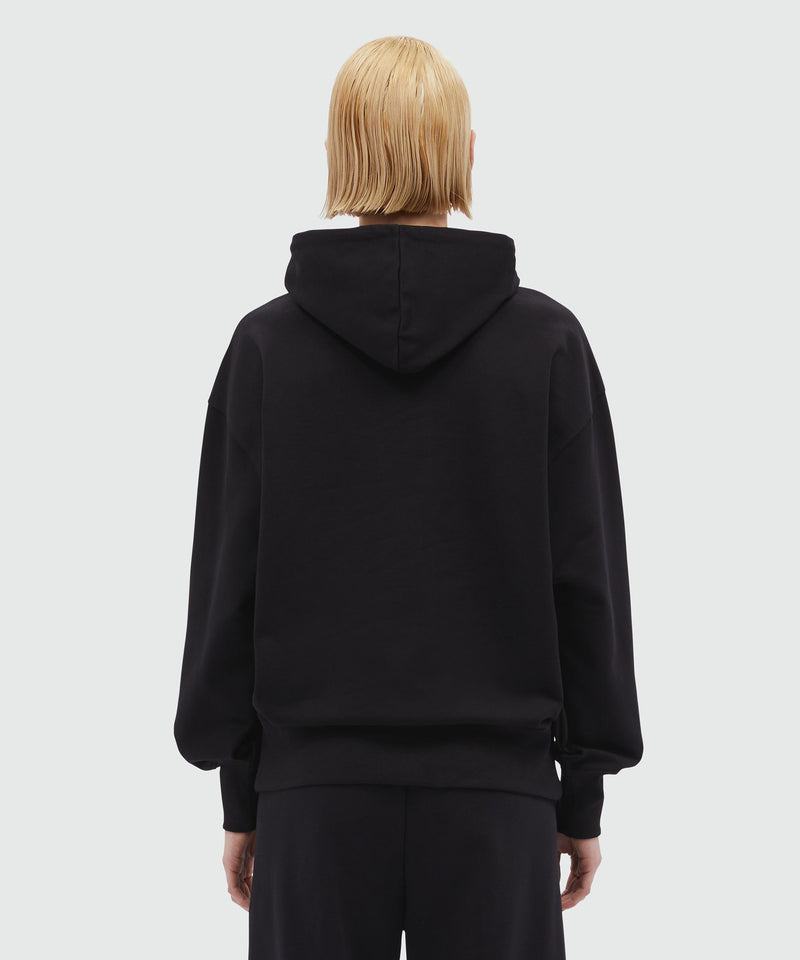 Black Hoodie with brushstroke logo 99 Women 