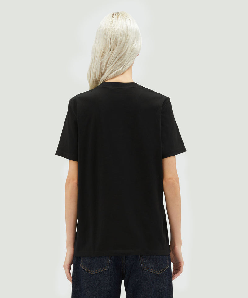 Crew neck T-shirt with MSGM box logo - MSGM Official