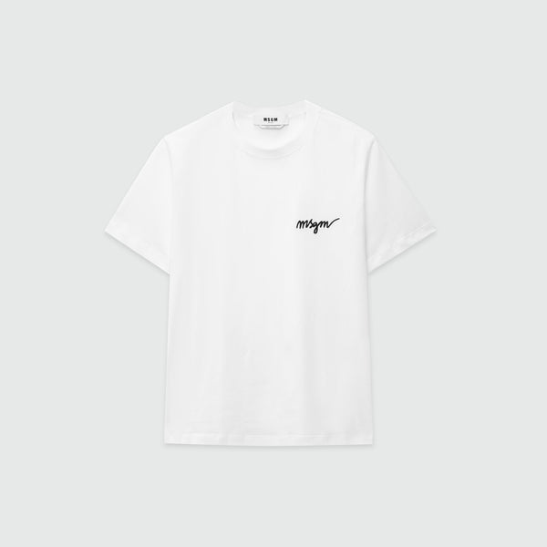 Tシャツ・カットソー MSGM SS25 T-SHIRT CON LOGO PENNELLATO (2000MM510 20000299) 2000MDM540_200002_01_01_600x60