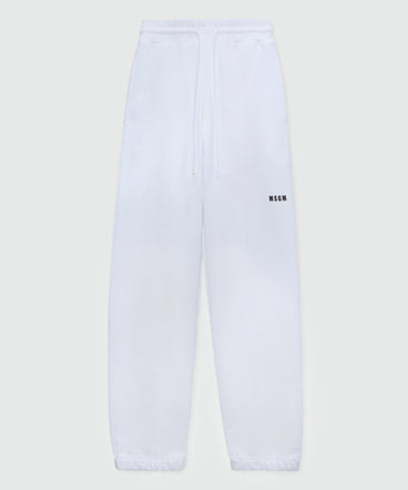 Pantaloni da tuta bianchi con micro logo