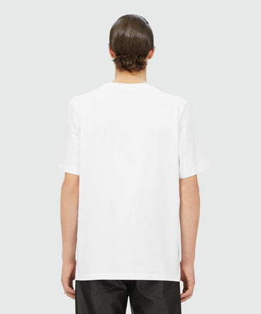 Round neck cotton T-shirt with micro logo