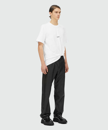 Round neck cotton T-shirt with micro logo
