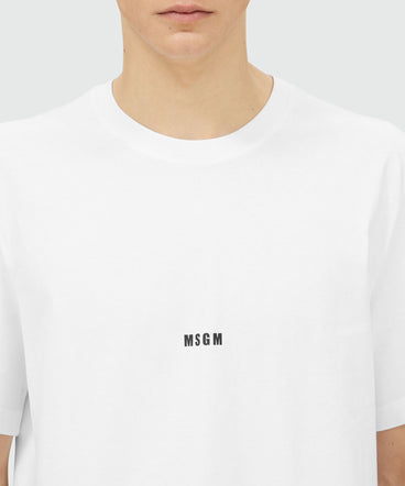 Round neck cotton T-shirt with micro logo