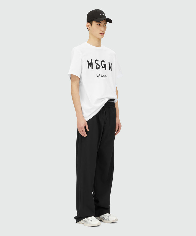 Cotton T-shirt with brushed logo WHITE Men 