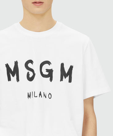Cotton T-shirt with brushed logo