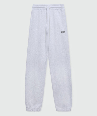 Grey melange track pants with micro logo