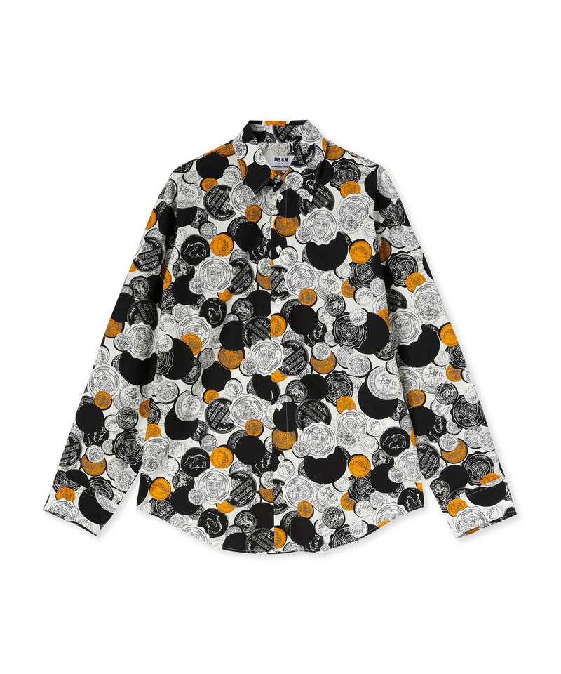 Organic cotton shirt with "all-over Token" print WHITE Men 