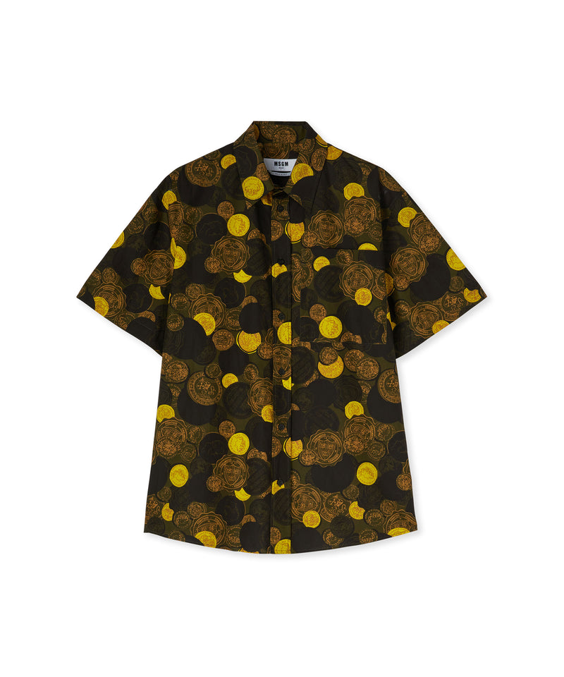 Organic cotton shirt with "all-over Token" print MILITARY GREEN Men 