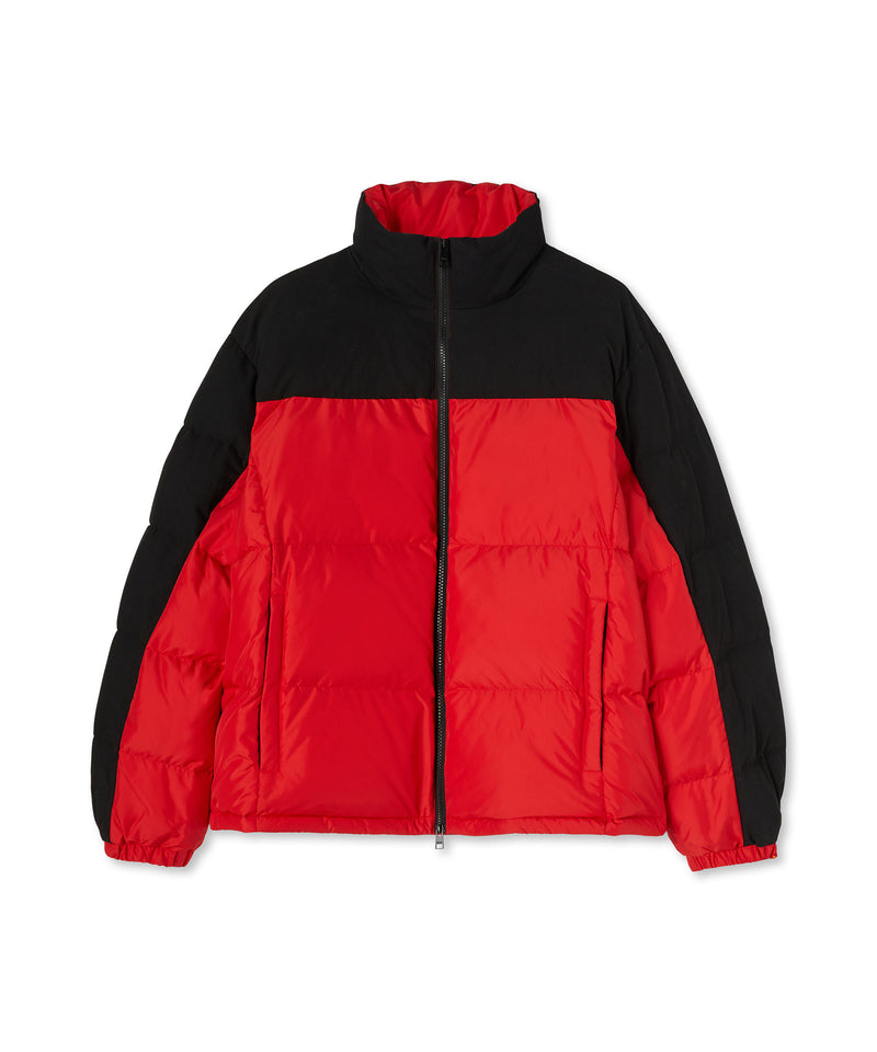 "Micro ripstop" color block down jacket RED Men 