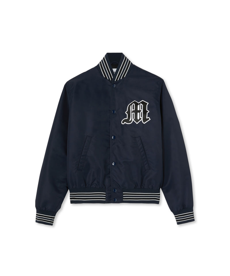 Bomber jacket with gothic "M" maxi patch WHITE/BLUE Men 