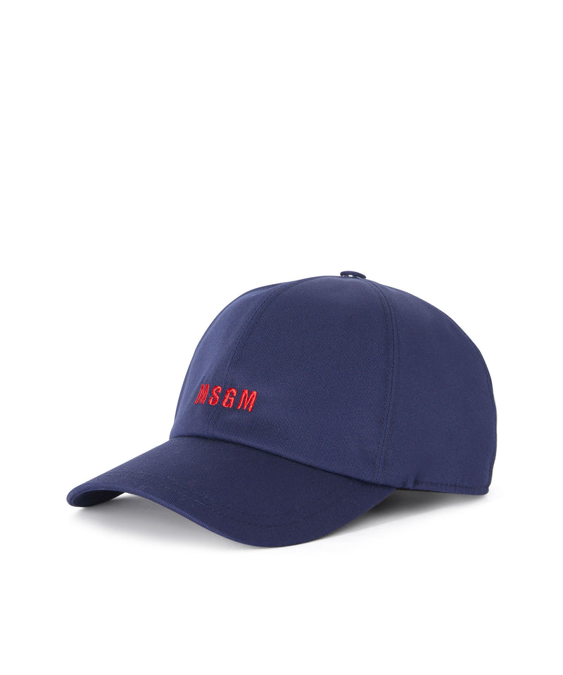 Cotton baseball cap with embroidered micro logo WHITE/BLUE Men 