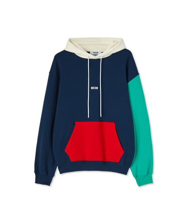 Cotton hooded sweatshirt with mini logo