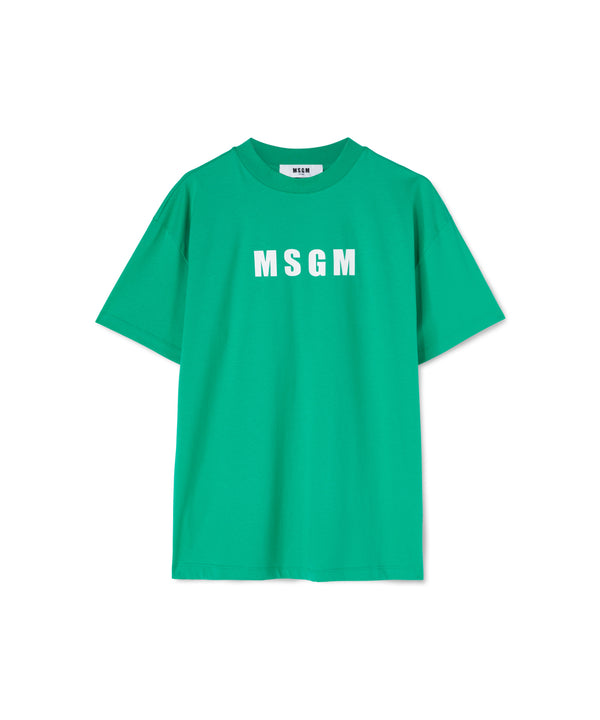 Cotton crew neck cotton t-shirt with MSGM logo