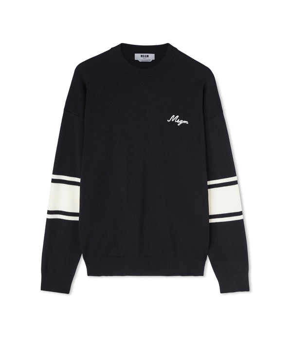 Heritage Embroidery Merino MSGM crewneck sweater