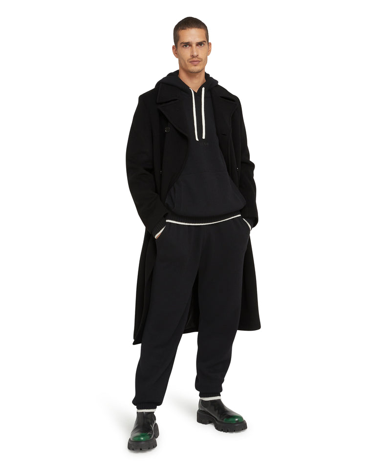Heritage Embroidery Merino MSGM crewneck sweater BLACK Men 