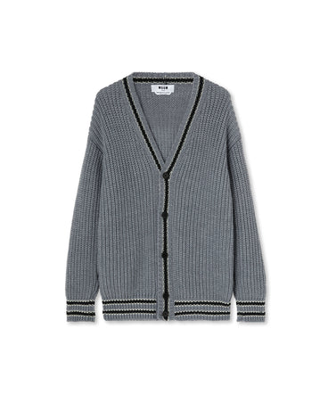 MSGM College Patch v-neck cardigan