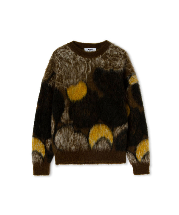 Crewneck sweater with "MSGM College Token" print
