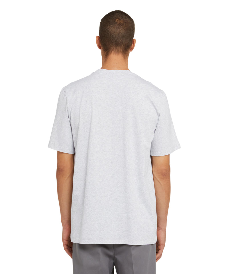 Cotton t-shirt with brushstroke logo GREY Men 