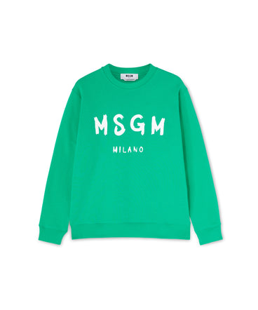 Cotton t-shirt with brushstroke logo