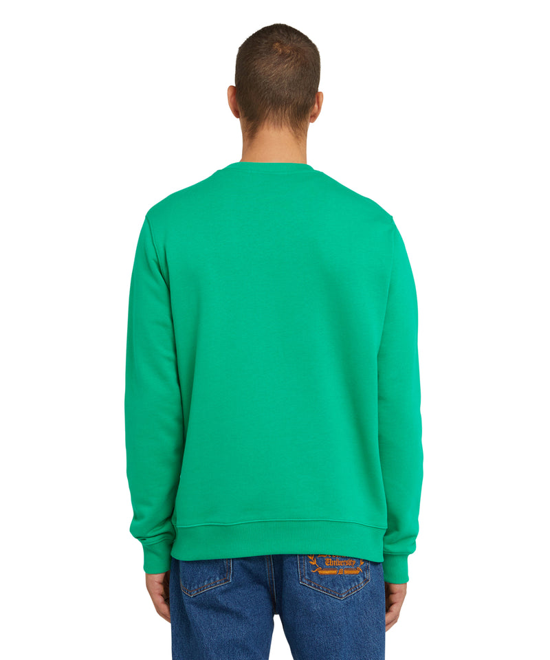 Cotton t-shirt with brushstroke logo PEPPER GREEN Men 