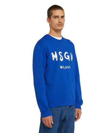 Cotton t-shirt with brushstroke logo