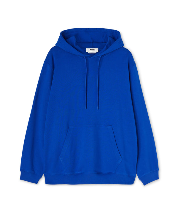 Cotton sweatshirt with a maxi logo on the hood