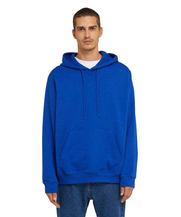Cotton sweatshirt with a maxi logo on the hood