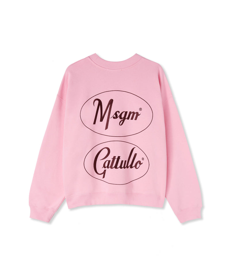 MSGM x Gattullo - Felpa con logo ROSA CHIARO Unisex 