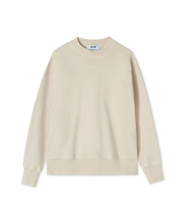 Cotton crewneck sweatshirt with embroidered MSGM micro logo