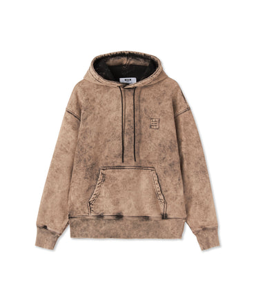 Cotton sweatshirt with marbled effect