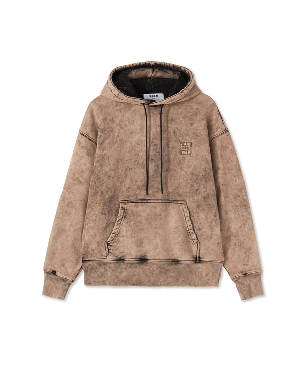 Cotton sweatshirt with marbled effect