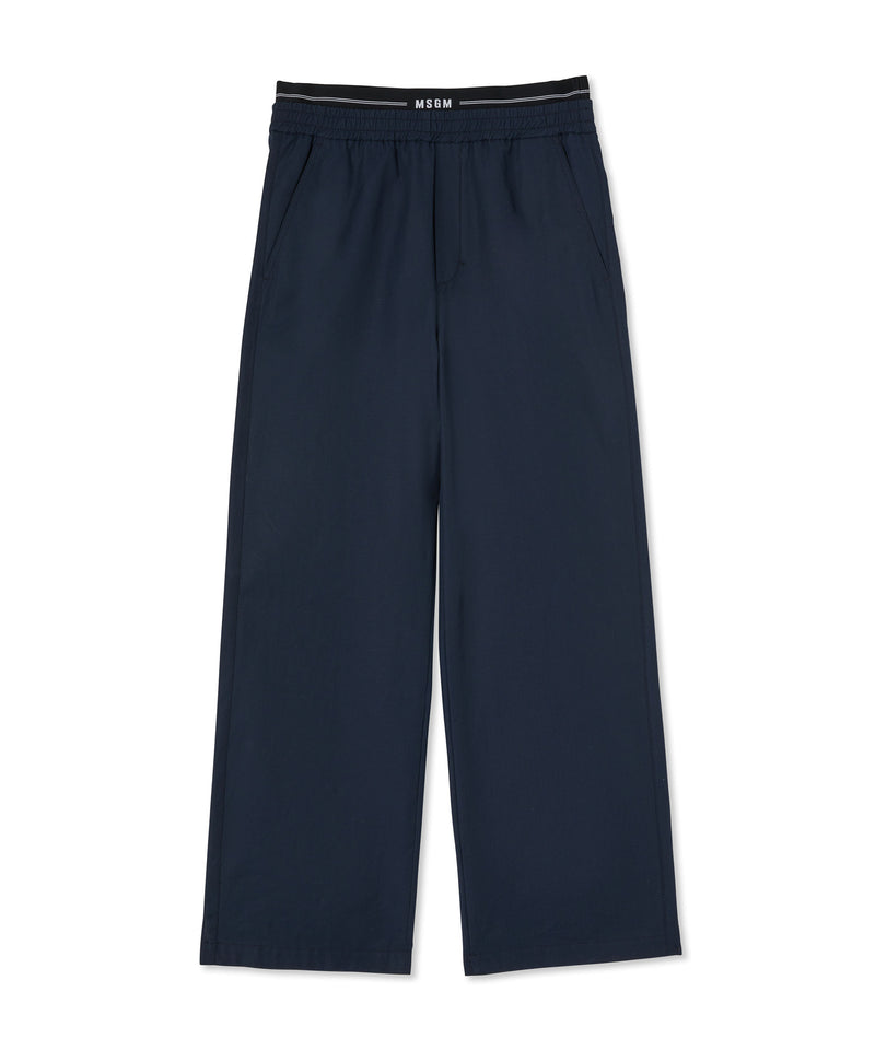 Double pleated trousers in "Recycled Cotton Ripstop" fabric WHITE/BLUE Men 