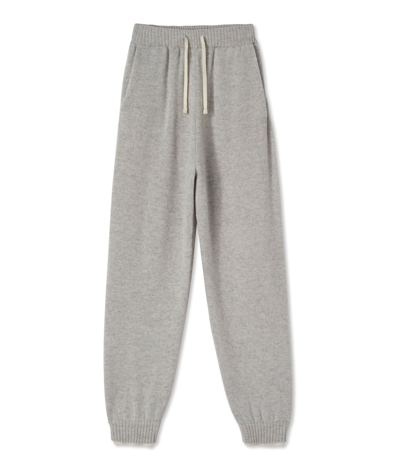 MSGM trousers in "Embroidery Cachemire blend knit" fabric GREY Men 