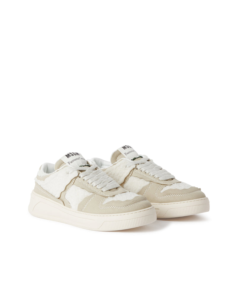 FG1 Sneakers with faux shearling inlays BEIGE Men 