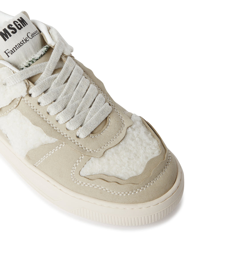 FG1 Sneakers with faux shearling inlays BEIGE Men 