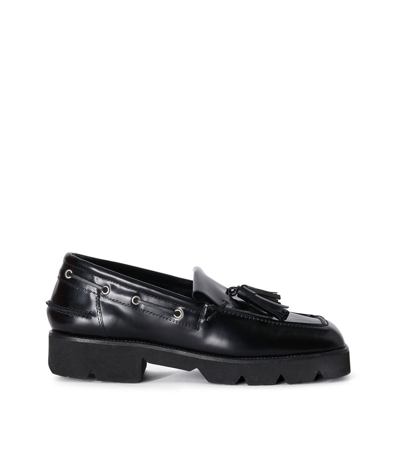 Leather MSGM Track sole shoes BLACK Men 