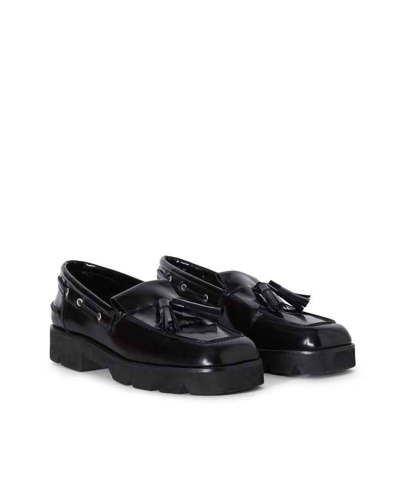 Leather MSGM Track sole shoes BLACK Men 