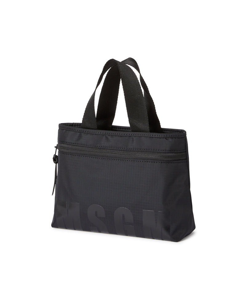 "Signature Iconic Nylon" mini tote bag BLACK Men 