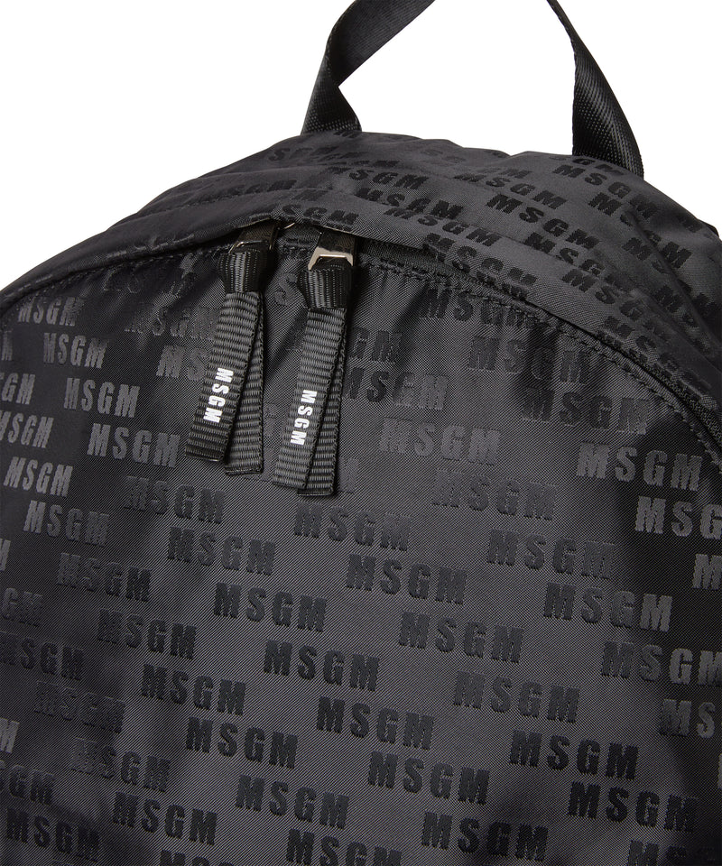 "Signature Iconic Nylon" backpack with all-over print BLACK Men 