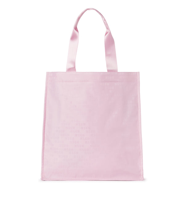 "Signature Iconic Nylon" shopping bag with all-over print