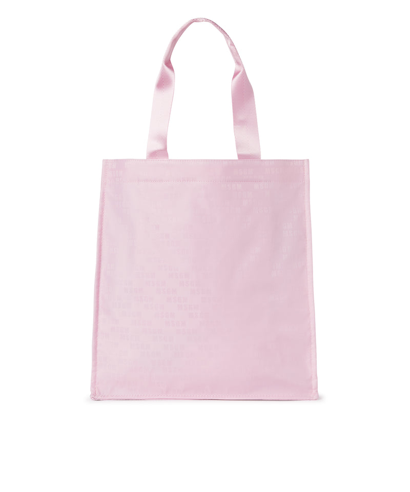 "Signature Iconic Nylon" shopping bag with all-over print PINK Men 