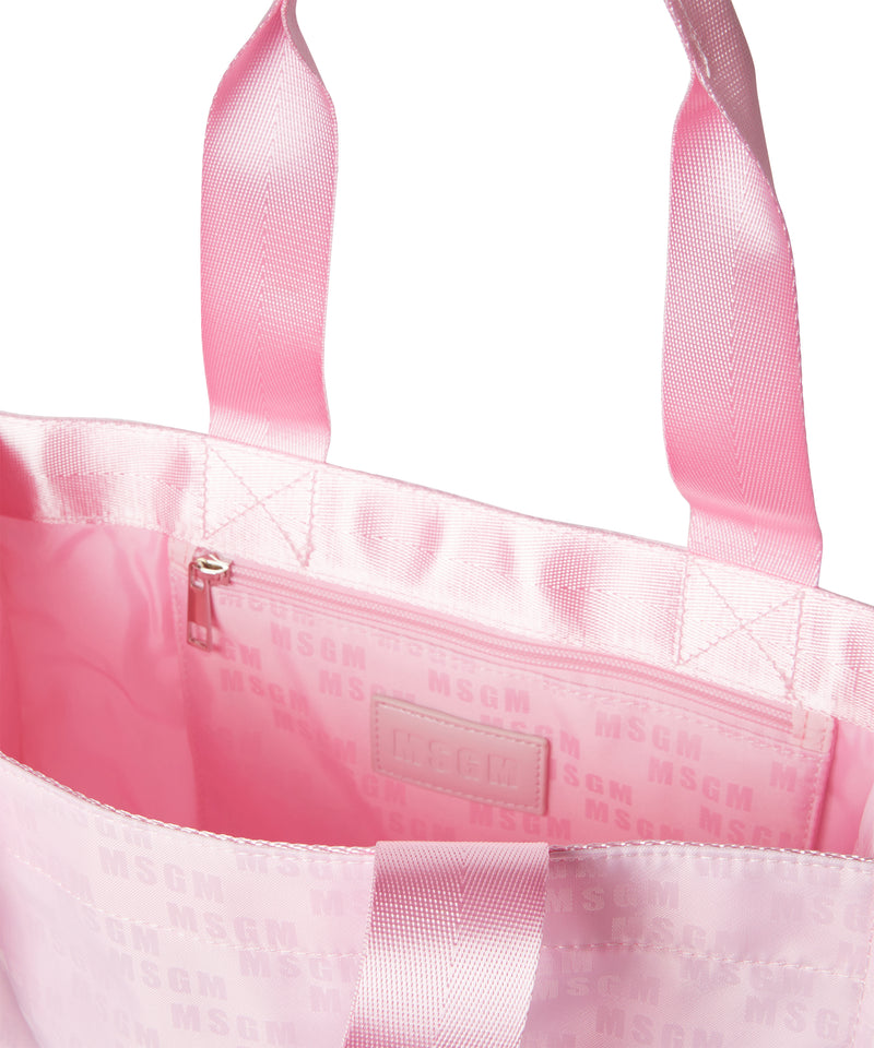 "Signature Iconic Nylon" shopping bag with all-over print PINK Men 